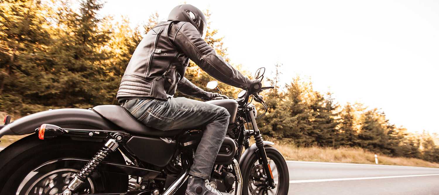 Motorcycle rider on the highway